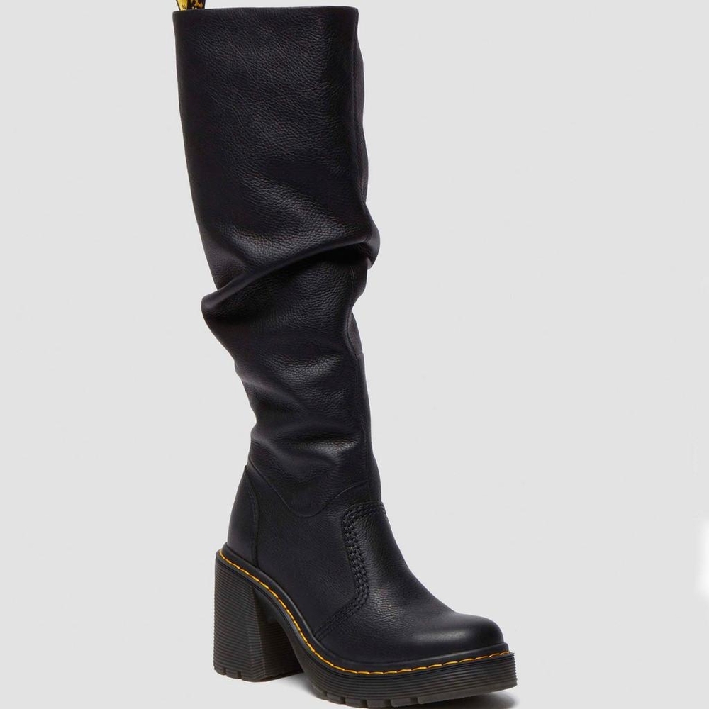 Black Knee-High Leather Boots
